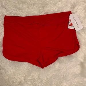 Athleta Red CloudBreak Rib Surge Shorts size Large NWT
